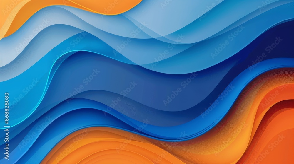 This image features a dynamic abstract design with flowing waves in shades of blue and orange, seamlessly blending gradients to create a visually stunning and contemporary artwork. This image features a dynamic abstract design with flowing waves in shades of blue and orange, seamlessly blending gradients to create a visually stunning and contemporary artwork.