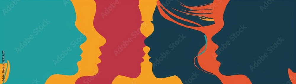 Break the silence flat design top view theme awareness cartoon drawing Triadic Color Scheme Break the silence flat design top view theme awareness cartoon drawing Triadic Color Scheme