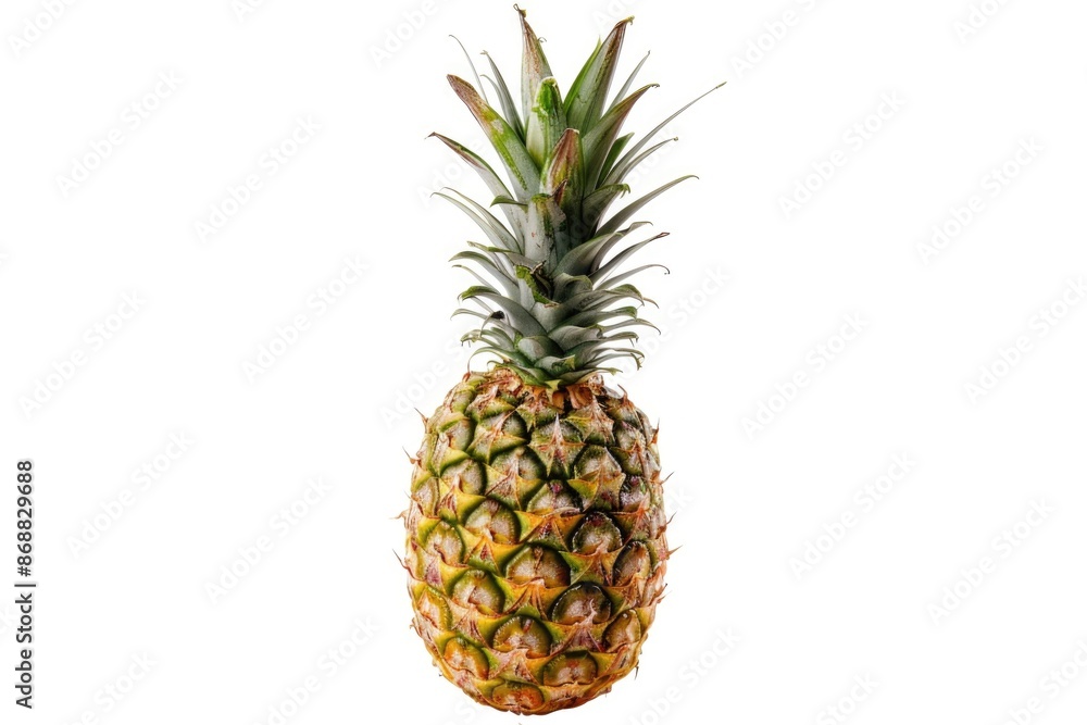 A fresh pineapple sitting on a clean white surface A fresh pineapple sitting on a clean white surface