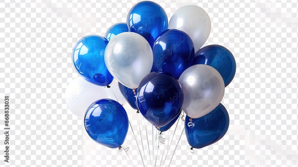Bunch of big blue and white balloons for birthday party Bunch of big blue and white balloons for birthday party