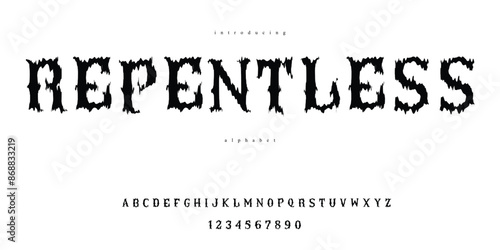 Blood Blackletter Rock Underground Metal Hard Core Horror Bold Black Font Alphabet Typography