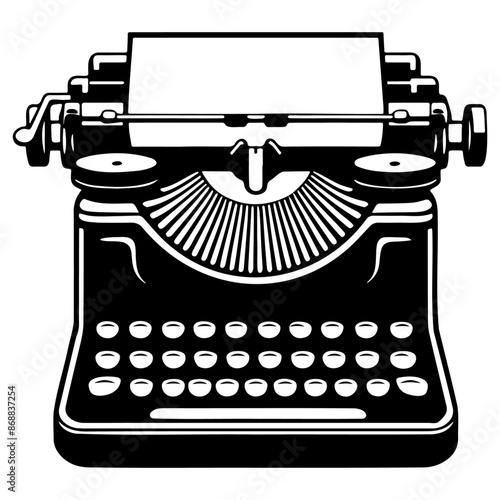 Vintage Typewriter Illustration.