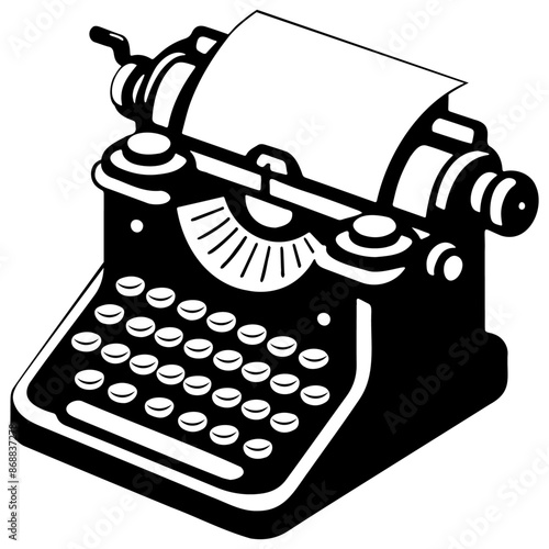 Vintage Typewriter Illustration.