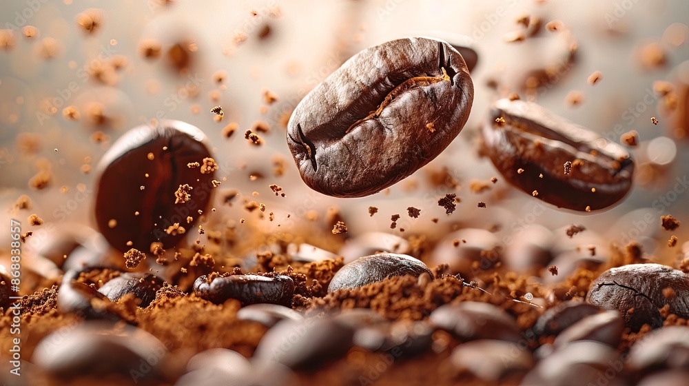 Coffee beans isolated on transparent background, Coffee beans isolated on transparent background,