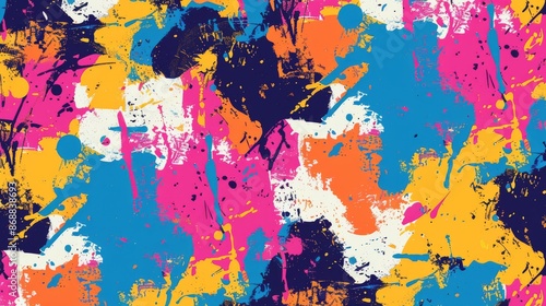 Abstract Colorful Paint Splashes Background