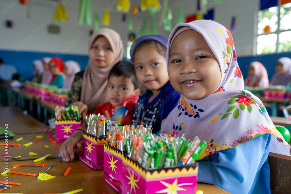 Smiling Girl in Classroom Smiling Girl in Classroom