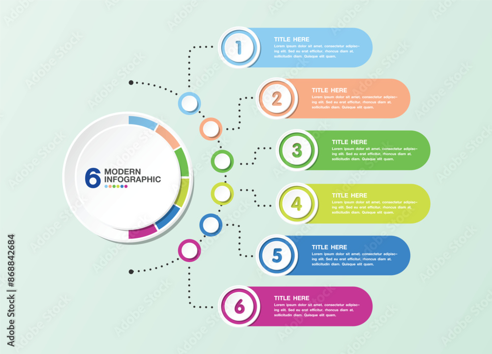 Modern circle infographic with 6 steps, process or options. Modern circle infographic with 6 steps, process or options.