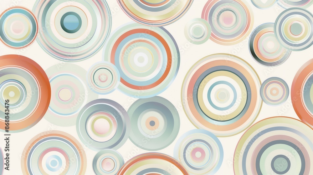 Abstract Circular Pattern in Pastel Hues Abstract Circular Pattern in Pastel Hues