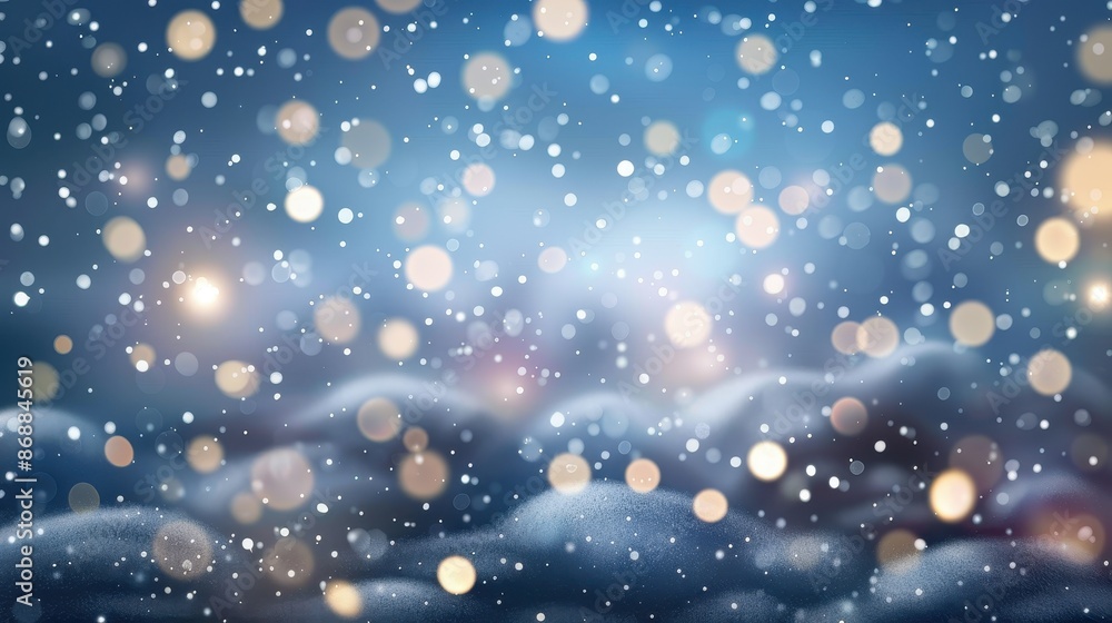 A serene winter scene featuring a snowy landscape with a beautiful bokeh light effect in the background. Perfect for holiday and winter-themed designs and projects. A serene winter scene featuring a snowy landscape with a beautiful bokeh light effect in the background. Perfect for holiday and winter-themed designs and projects.