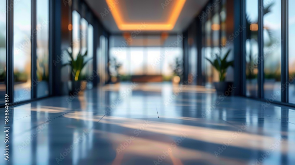 A contemporary corridor featuring modern design with polished floors, large windows, and cozy lighting, creating a welcoming and elegant atmosphere perfect for various settings. A contemporary corridor featuring modern design with polished floors, large windows, and cozy lighting, creating a welcoming and elegant atmosphere perfect for various settings.