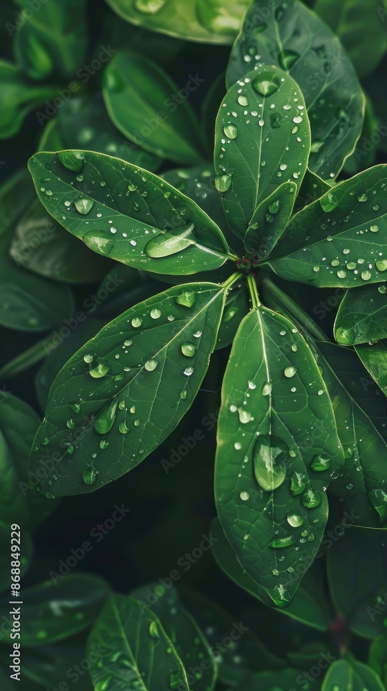 Leaves, Plant, Rain image - generative ai Leaves, Plant, Rain image - generative ai