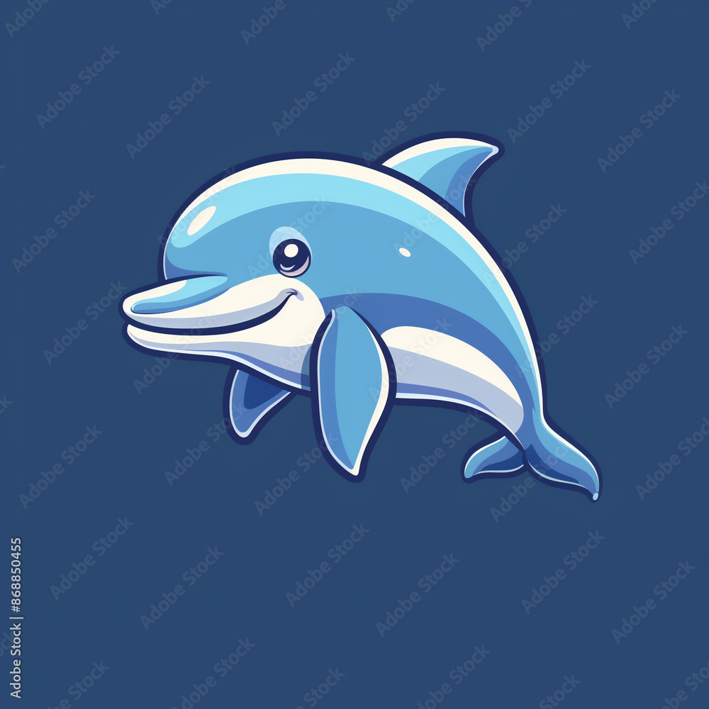 Joyful Dolphin Cartoon Vector Icon: Marine Delight in Playful Illustration Joyful Dolphin Cartoon Vector Icon: Marine Delight in Playful Illustration