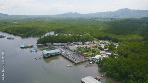 Wallpaper Mural Aerial top view of Samet Nangshe, Phang Nga, lush green trees from above in tropical forest in national park in summer season. Natural landscape. Pattern texture background. Torontodigital.ca