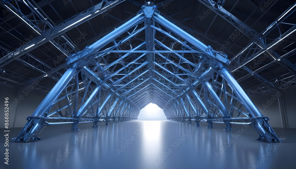 Metal object with truss system in 3d render 1 Metal object with truss system in 3d render 1