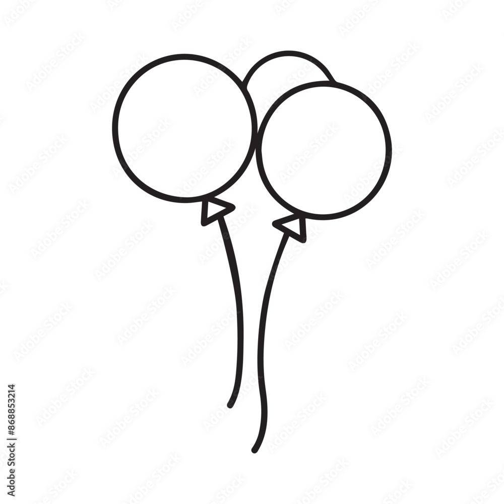 Balloon air ball round icon flying black outline design. Balloon air ball round icon flying black outline design.