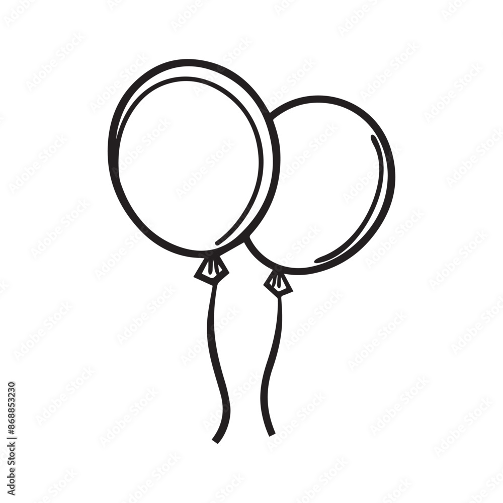 Balloon air ball round icon flying black outline design. Balloon air ball round icon flying black outline design.