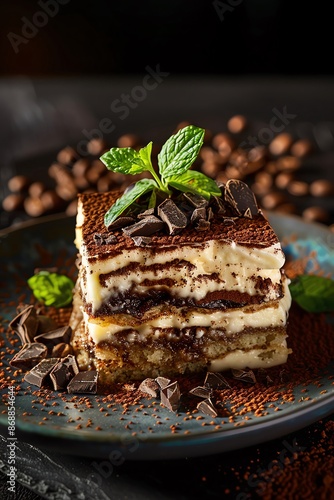 Tiramisu layers of espressosoaked ladyfingers photo