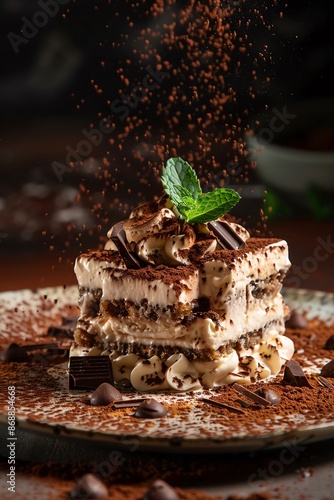 Tiramisu layers of espressosoaked ladyfingers photo