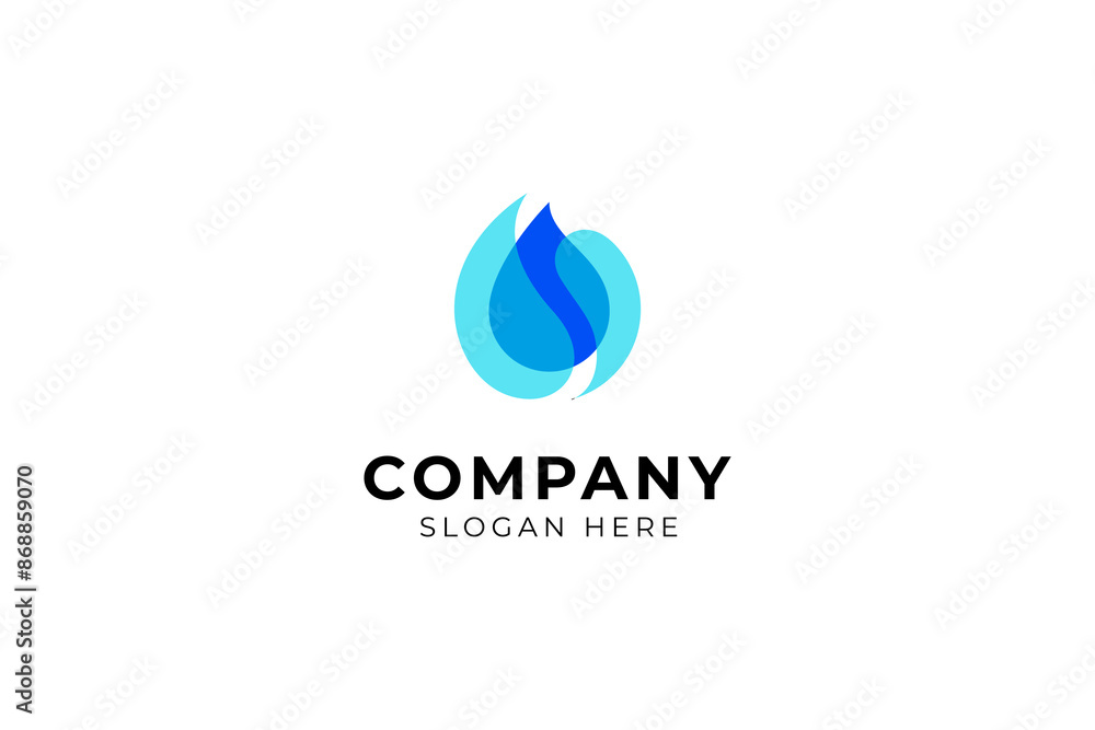 Blue drop water logo element flat vector design Blue drop water logo element flat vector design