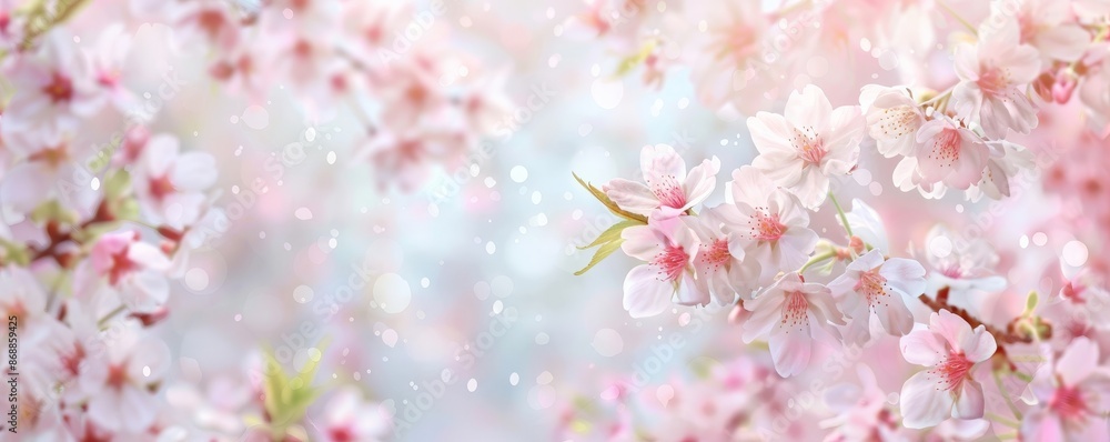 Watercolor delicate cherry blossoms in full bloom Watercolor delicate cherry blossoms in full bloom