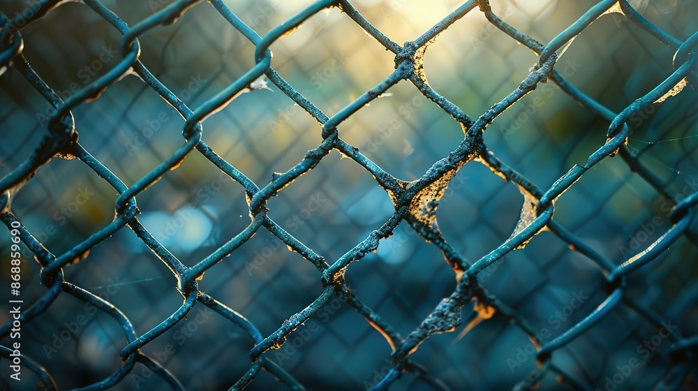 Fototapeta premium Rusted Metal Grid Break