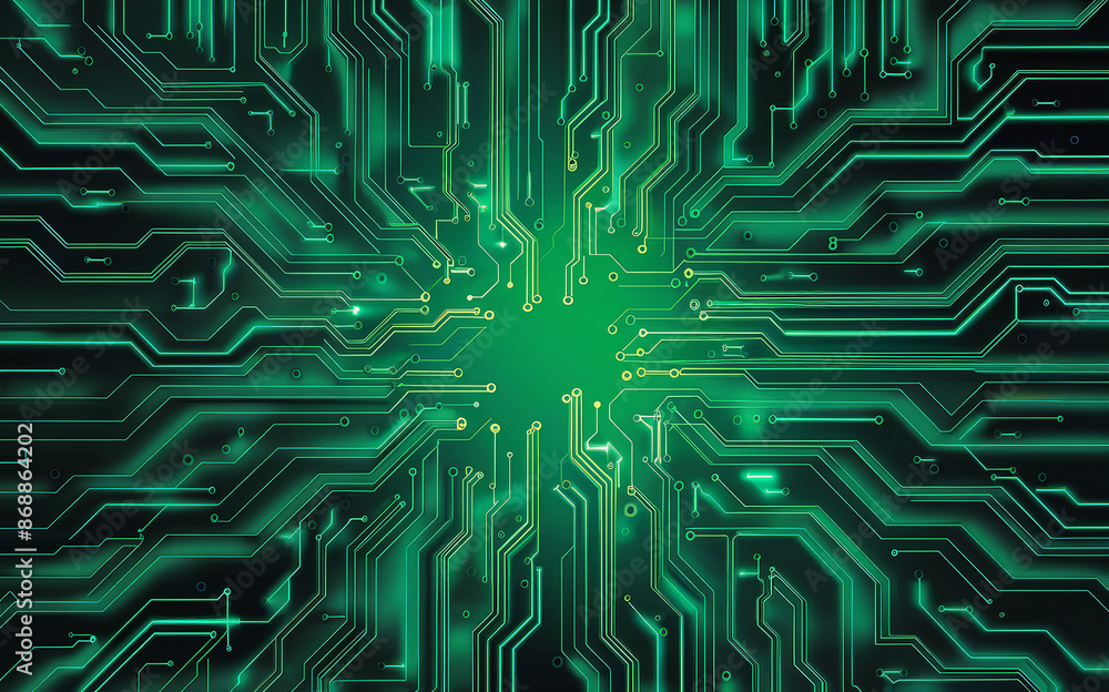 circuit board electronic or electrical line on green engineering technology concept circuit board electronic or electrical line on green engineering technology concept