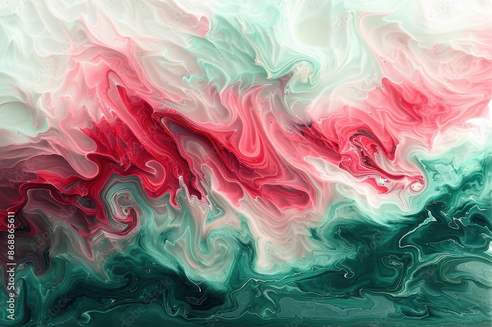 A painting of a pink and white wave with a blue background A painting of a pink and white wave with a blue background