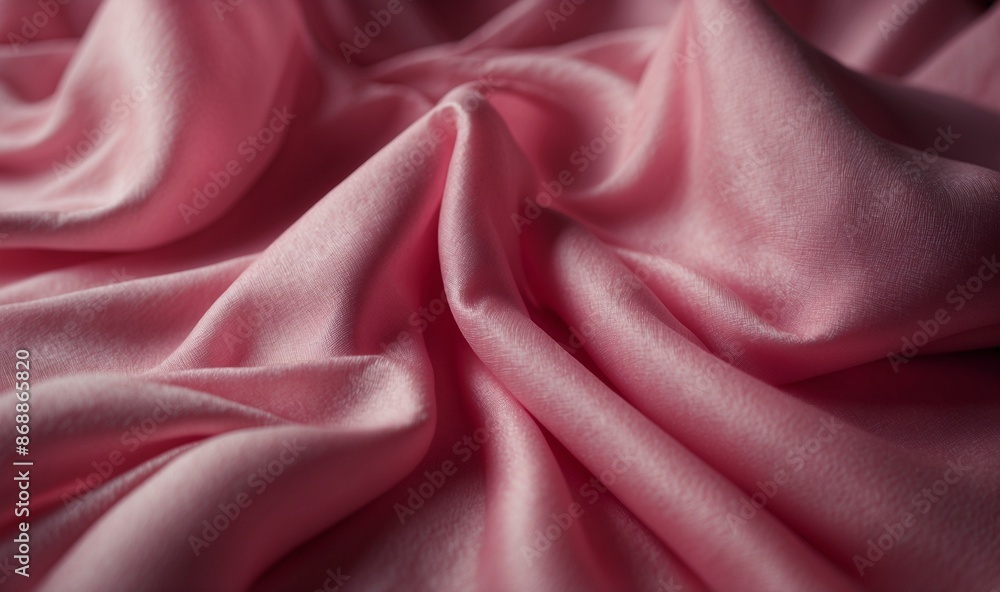Obraz premium Soft pink fabric draped in gentle folds and creases