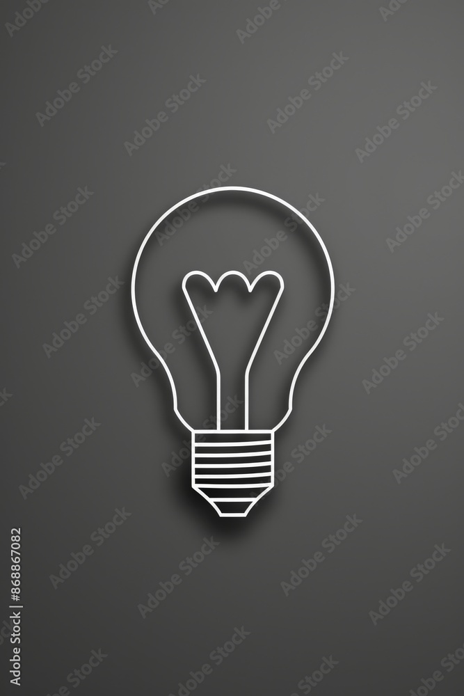 A minimalist icon of a lightbulb on a dark gray background A minimalist icon of a lightbulb on a dark gray background