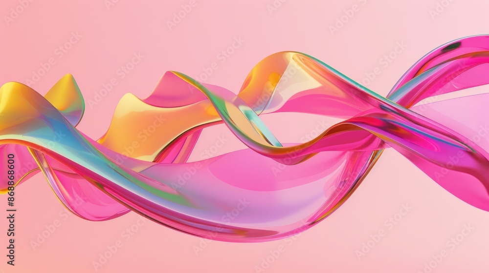 Abstract Pink and Yellow Fluid Forms Abstract Pink and Yellow Fluid Forms