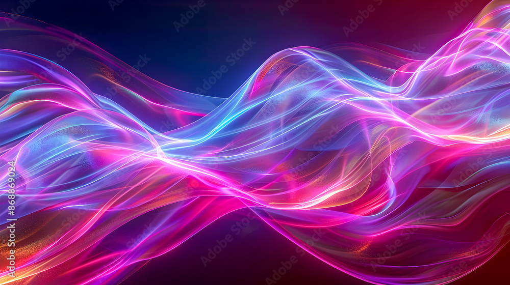 Mesmerizing Iridescent Neon Holographic Waves Fluid Abstract Composition Mesmerizing Iridescent Neon Holographic Waves Fluid Abstract Composition