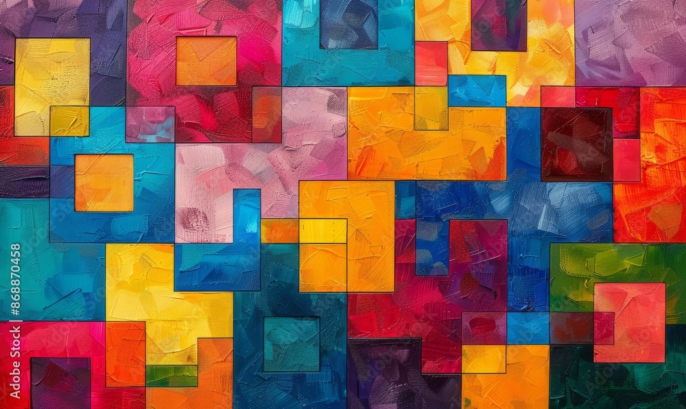 Abstract pop art squares with vibrant hues Abstract pop art squares with vibrant hues