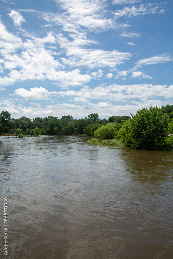 Des Moines River Flooding after Torrential Rain, June 23, 2024, Island Park Flood Waters, Windom, MN Des Moines River Flooding after Torrential Rain, June 23, 2024, Island Park Flood Waters, Windom, MN