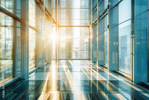 Sunlight Streaming Through Modern Office Building
