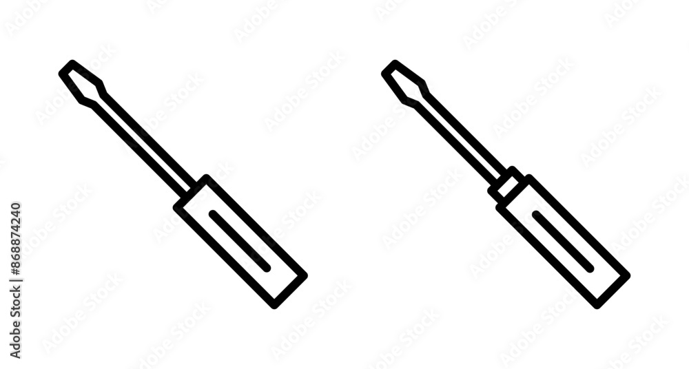 Screwdriver icon vector isolated on white background. Screwdriver vector icon Screwdriver icon vector isolated on white background. Screwdriver vector icon