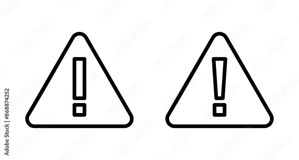 Exclamation danger sign vector isolated on white background. attention sign icon. Hazard warning attention sign. icon alert. Risk Exclamation danger sign vector isolated on white background. attention sign icon. Hazard warning attention sign. icon alert. Risk