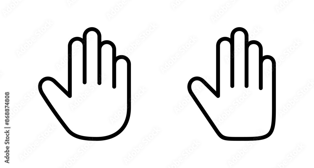 Hand icon vector isolated on white background. Hand gesture. hand stop Hand icon vector isolated on white background. Hand gesture. hand stop