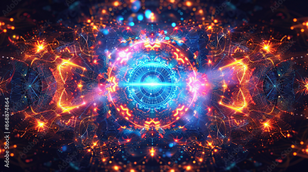 Obraz premium Abstract concepts of technological particles