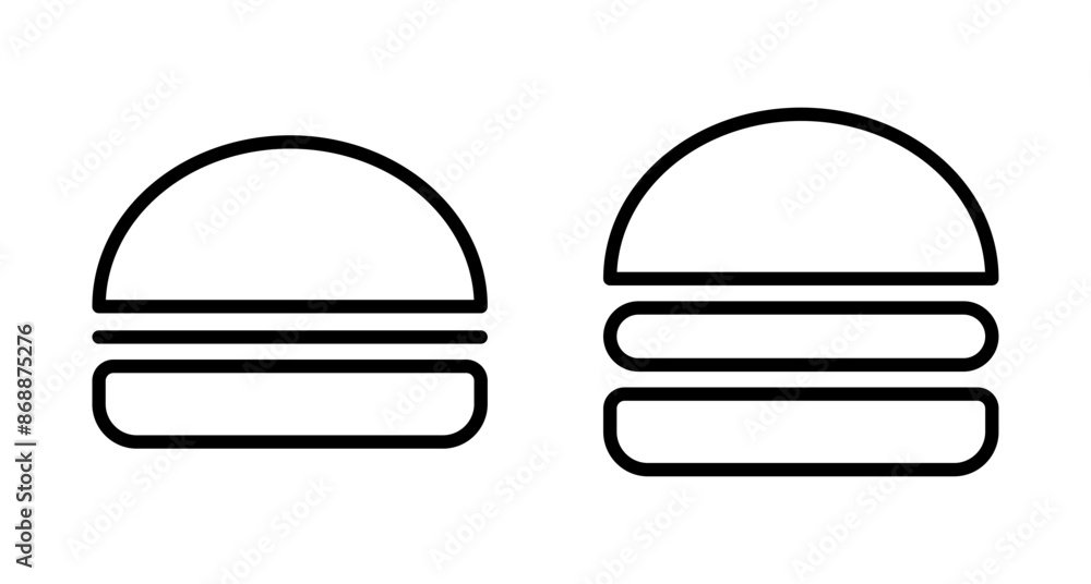 Hamburger icon vector isolated on white background. Burger and hamburger icon. Fast food vector icon Hamburger icon vector isolated on white background. Burger and hamburger icon. Fast food vector icon