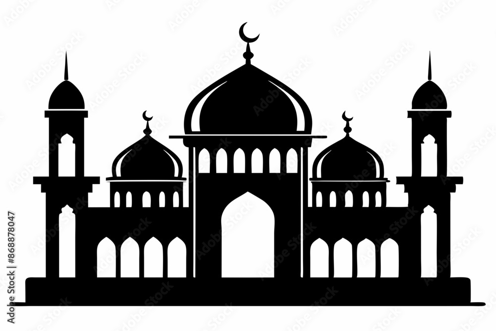 isolated black silhouette of a mosques collection, black silhouette mosque vector illustration isolated black silhouette of a mosques collection, black silhouette mosque vector illustration