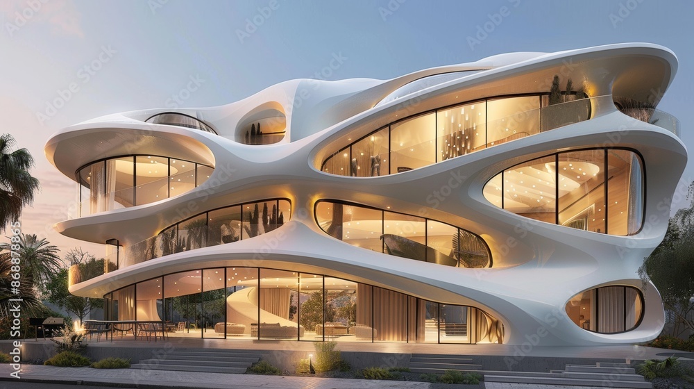 Fototapeta premium Futuristic Architectural Design with the Latest Technology 