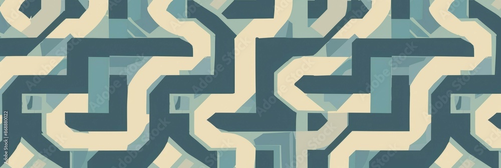 Blue and beige geometric wallpaper with intersecting lines and shapes for a visually appealing design, banner Blue and beige geometric wallpaper with intersecting lines and shapes for a visually appealing design, banner