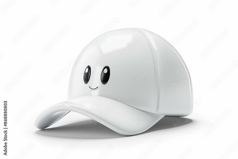 Fototapeta premium white baseball cap shaped funny character