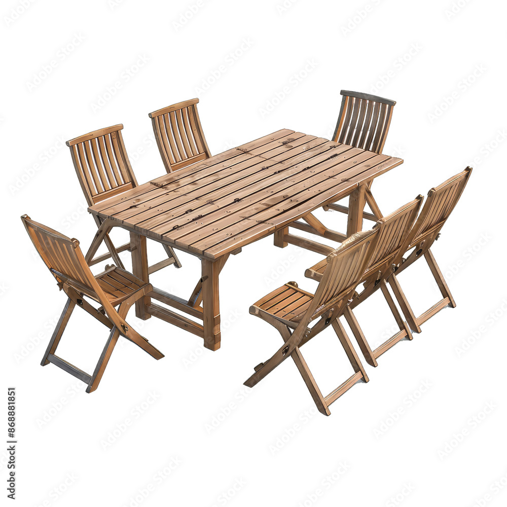 3d Illustration of Patio Table Set Patio. Isolated on a Transparent Background. Cutout PNG.