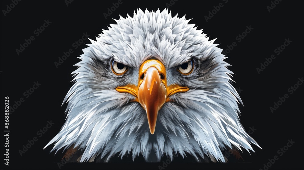 A bold digital art representation of an eagle head, featuring striking details and a fierce expression, symbolizing power, determination, and strength. A bold digital art representation of an eagle head, featuring striking details and a fierce expression, symbolizing power, determination, and strength.