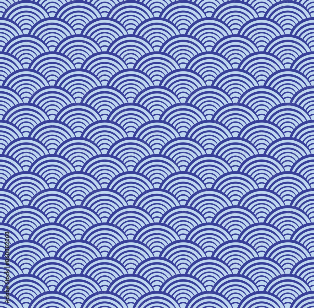 Japanese wave seamless pattern background vector - Master Japanese wave seamless pattern background vector - Master