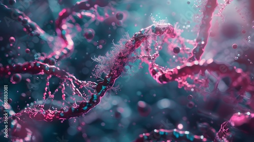 Abstract DNA technology. Science medical concept. Futuristic background. 