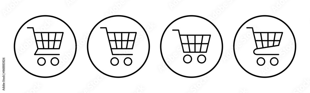 Shopping icon set. Shopping cart icon. Trolley icon vector Shopping icon set. Shopping cart icon. Trolley icon vector