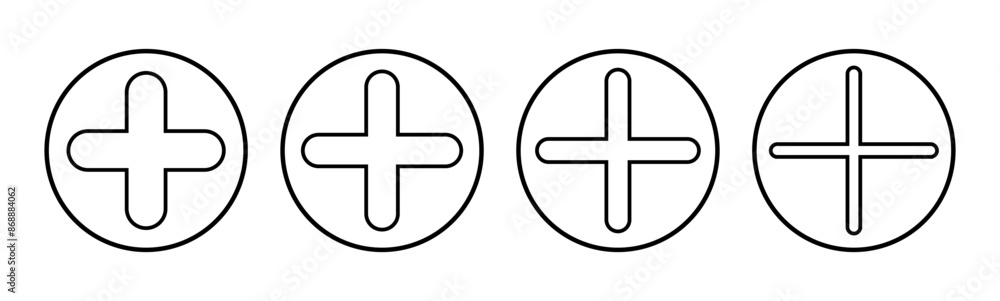 Obraz premium Plus Icon set. Add plus icon