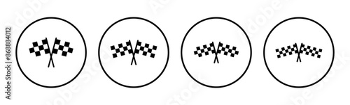 Racing flag icon set. race flag icon.Checkered racing flag icon